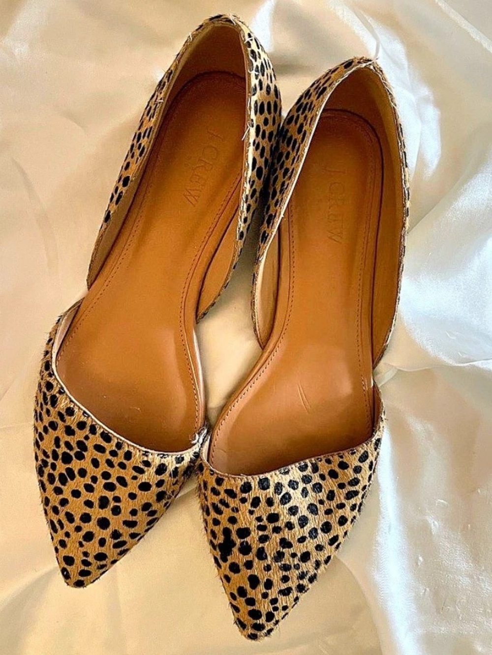 J.Crew Zoe Leopard Calf Hair d'Orsay Flats US 8.5